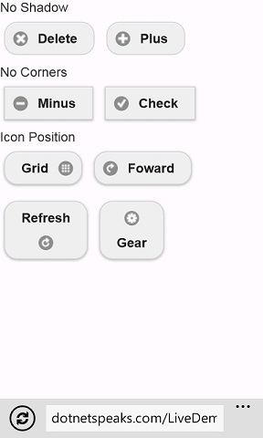 jquery mobile Buttons with shadow no corners icon position