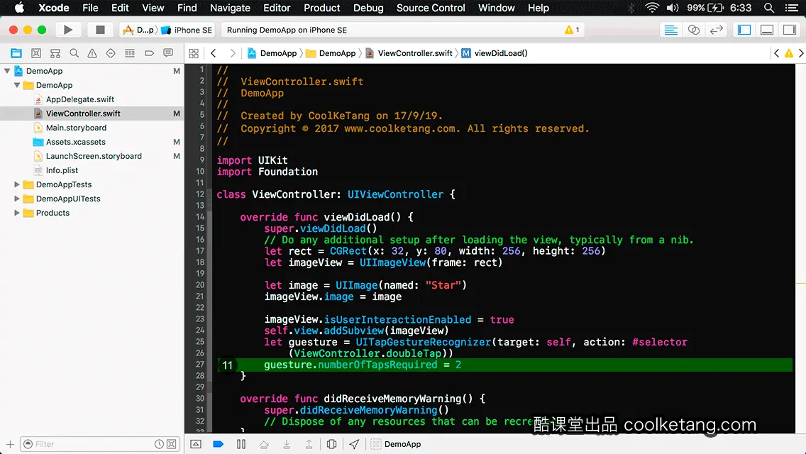 互动教程 for Xcode9 & Swift4-酷课堂