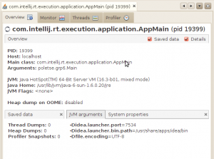 VisualVM Overview tab VisualVM Overview tab