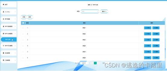 图5-10特产分类管理界面图