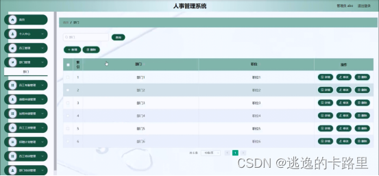 图5-4部门管理界面图