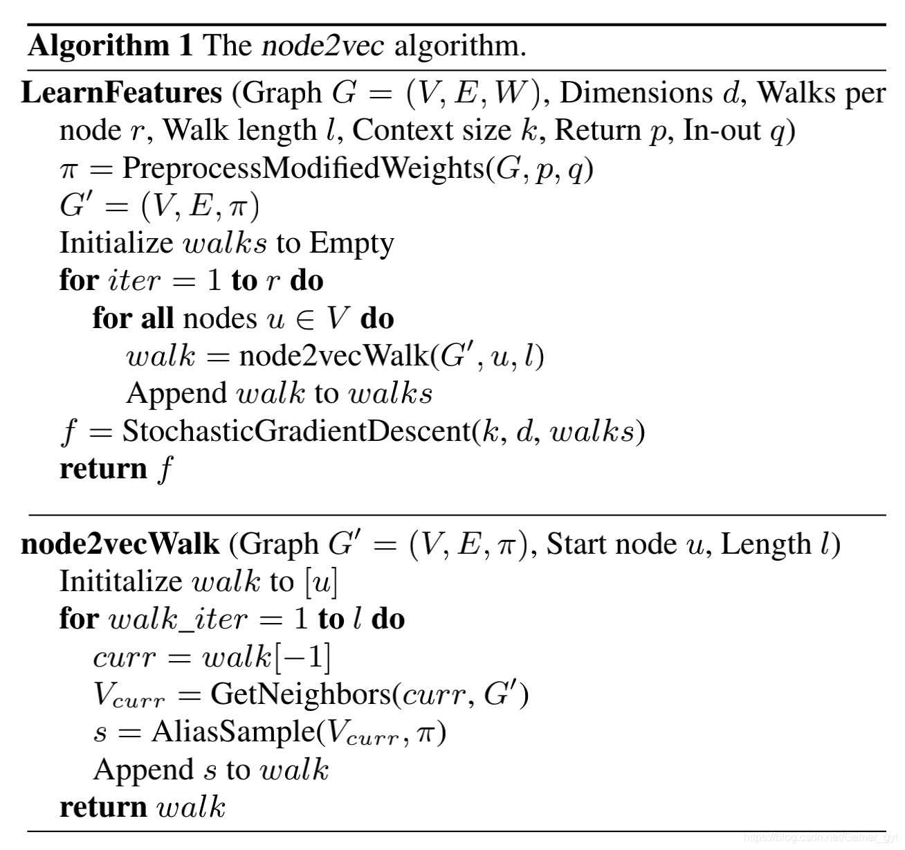 Node2vec的算法流程