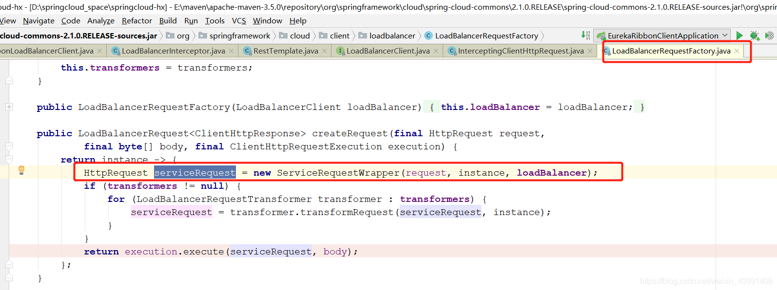 LoadBalancerRequestFactory类中的createRequest方法中的这句：