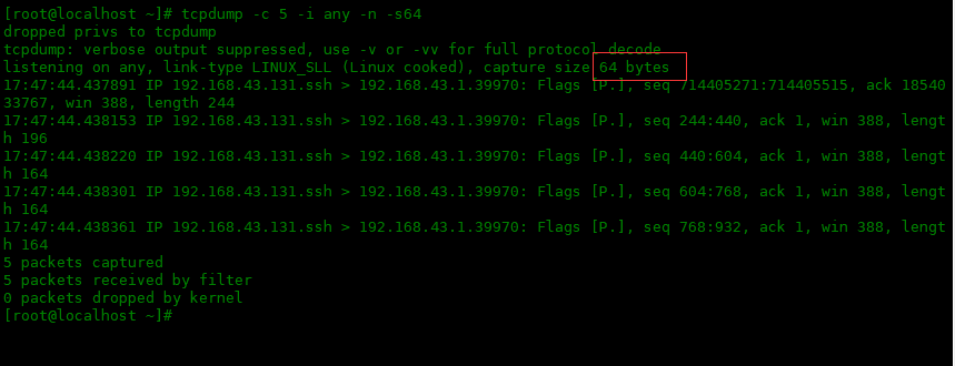 tcpdump 命令的个常用选项：一tcpdump 命令的个常用选项：一