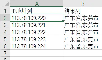 IP地址转换结果