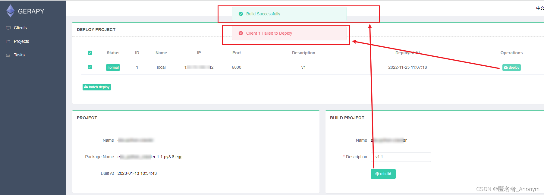 gerapy部署项目报错：ModuleNotFoundError: No module named ..._gerapy可视化一直提示打包失败 ...