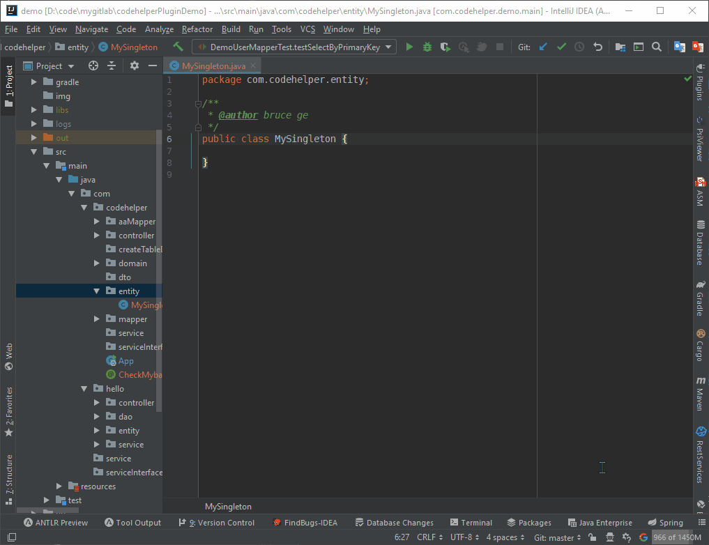 generaetSingletion