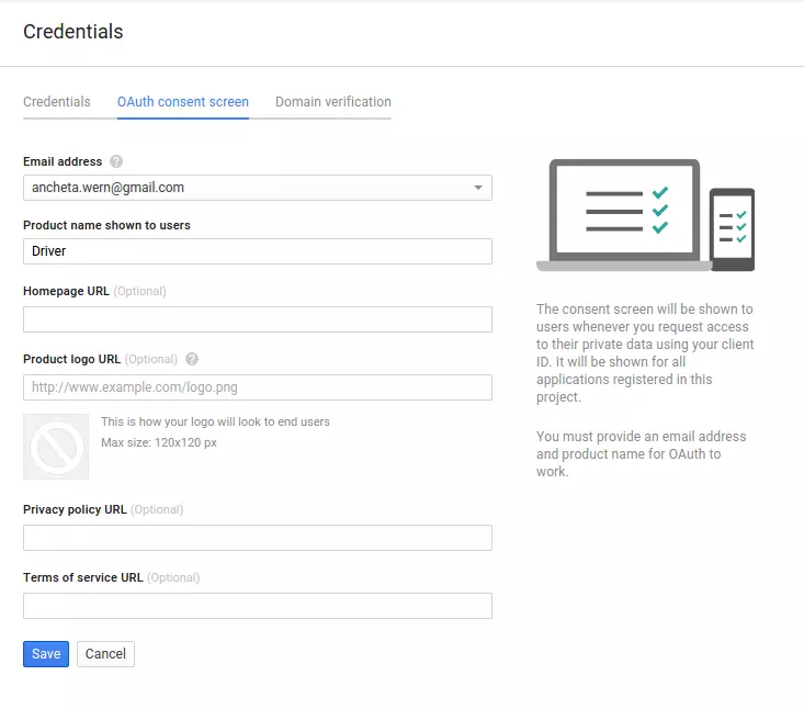consent screen