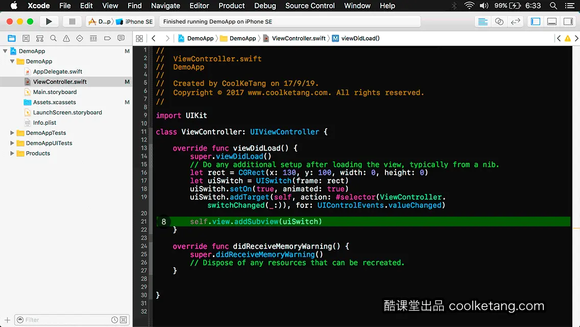 互动教程 for Xcode9 & Swift4-酷课堂