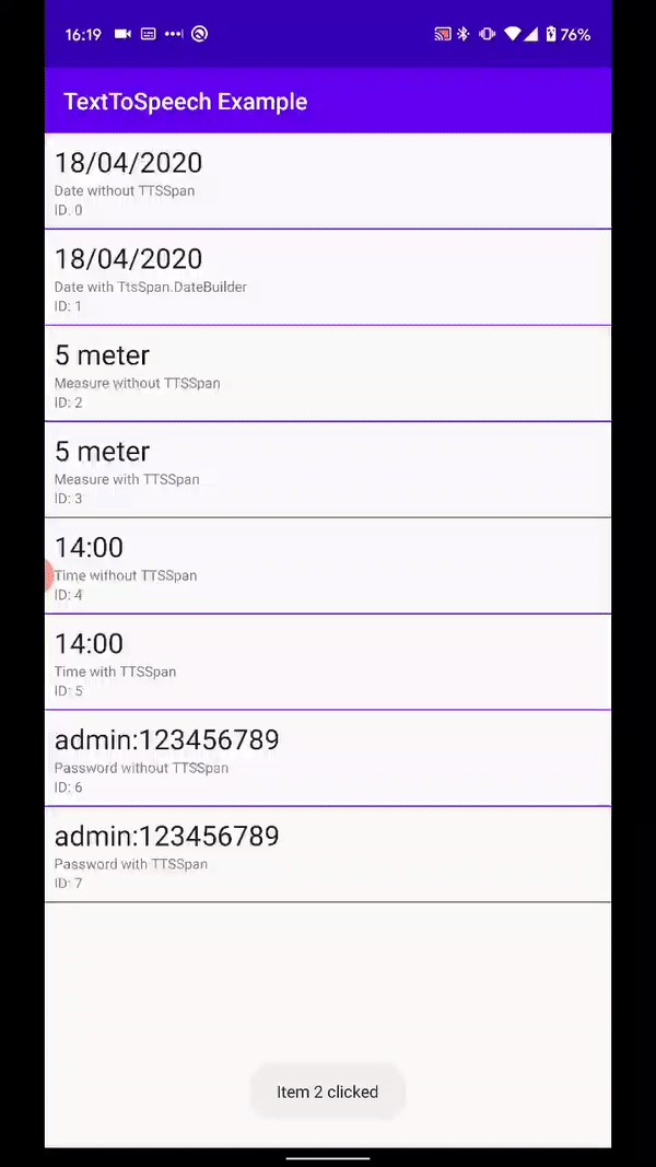 Demonstration of the Measure Unit builder with TtsSpan