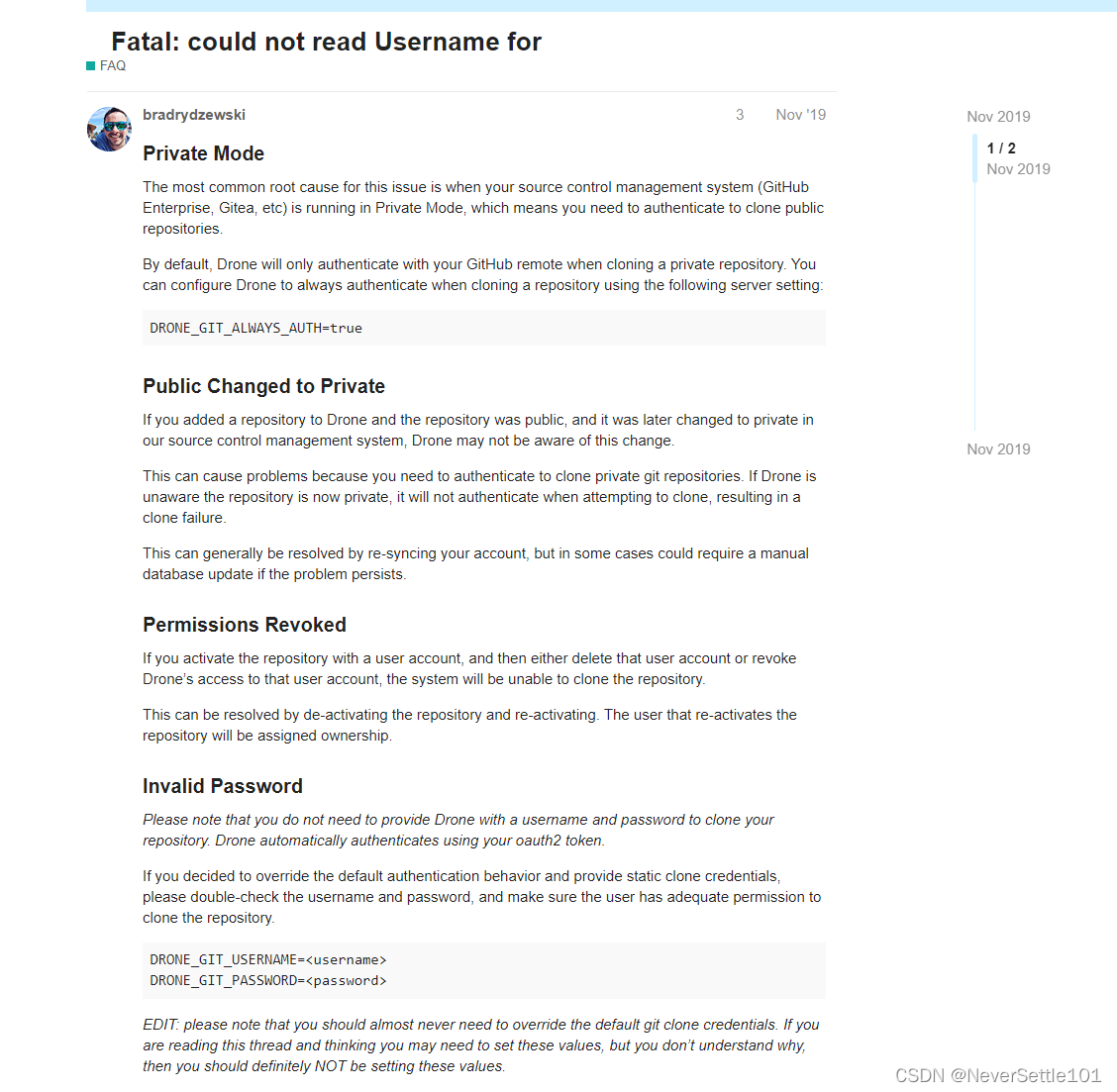 [CI] dorne clone 代码提示 fatal: could not read Username for ‘xxxx ...