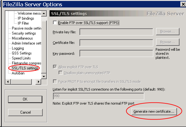 用 FileZilla Server 建立安全的 SSL/TLS FTP