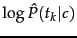 $\log \hat{P}(\tcword_\tcposindex\vert\tcjclass)$