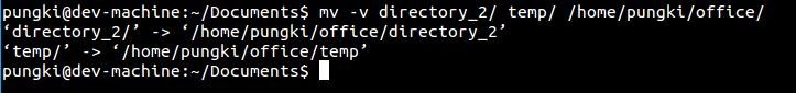 mv directory with verbose mode