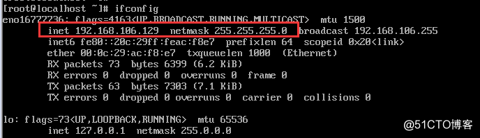 最小化安装的centos7，无法使用ifconfig命令