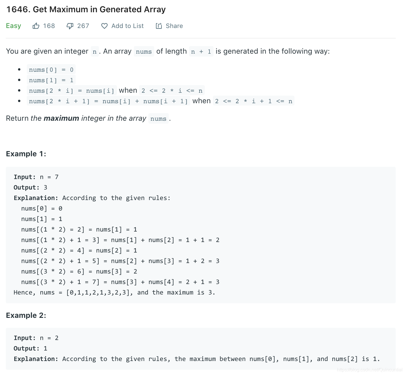Get Maximum in Generated Array