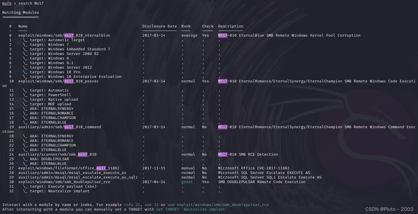 Metasploit Framework Moduls Metasploit Framework(MSF)从入门到实战(一)_msf更新-CSDN博客