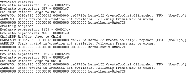 图10 频繁调用CreateToolhelp32Snapshot API