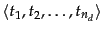$\langle \tcword_1,\tcword_2,\ldots,\tcword_{n_d}\rangle$