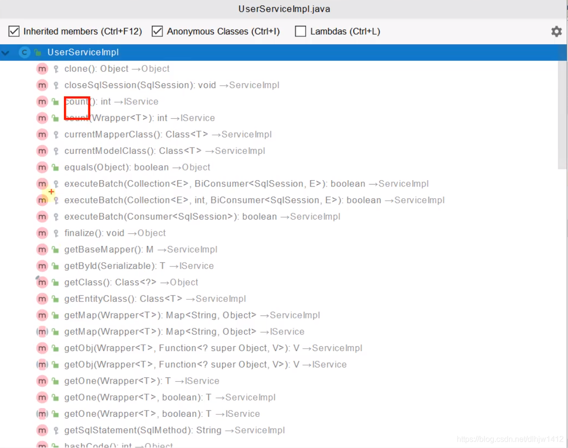 IUserServiceImpl里的方法