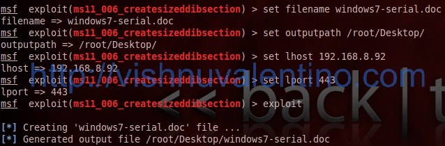 Hacking Windows XP SP3 via MS11-006 Windows Shell Graphics Processing Vulnerability