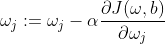 \omega_{j} := \omega_{j}-\alpha \frac{\partial J(\omega,b) }{\partial \omega_{j}}