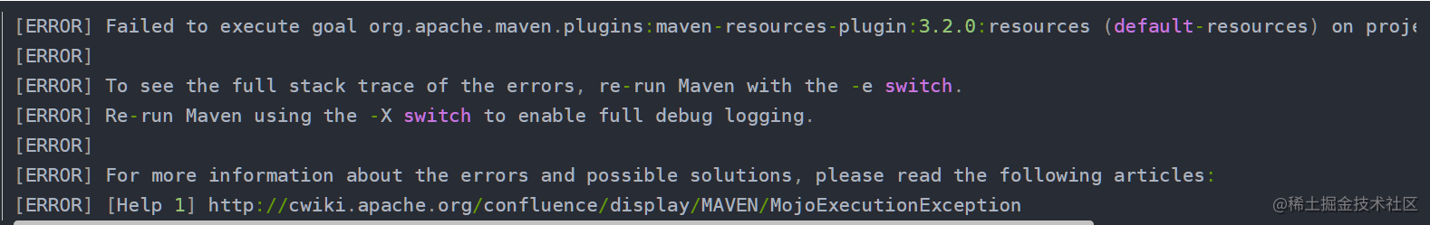 Failed to execute goal org.apache.maven.plugins:maven-resources-plugin ...