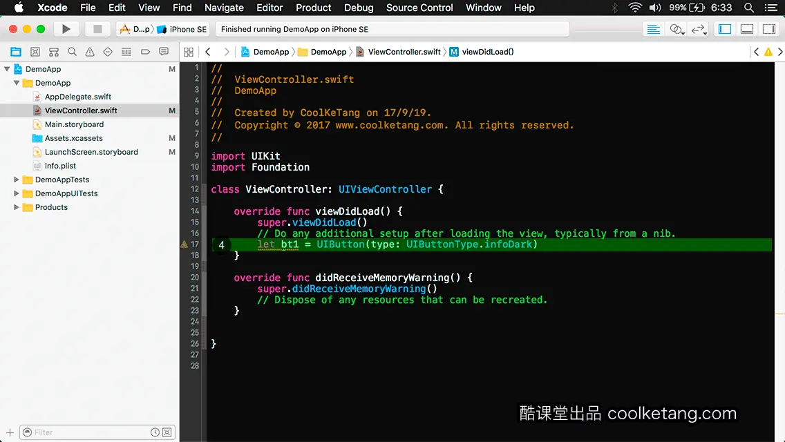 互动教程 for Xcode9 & Swift4-酷课堂