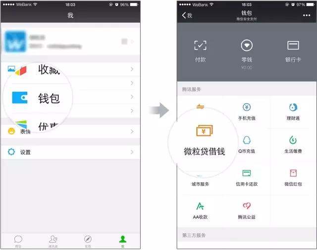 微信上可以借钱啦！