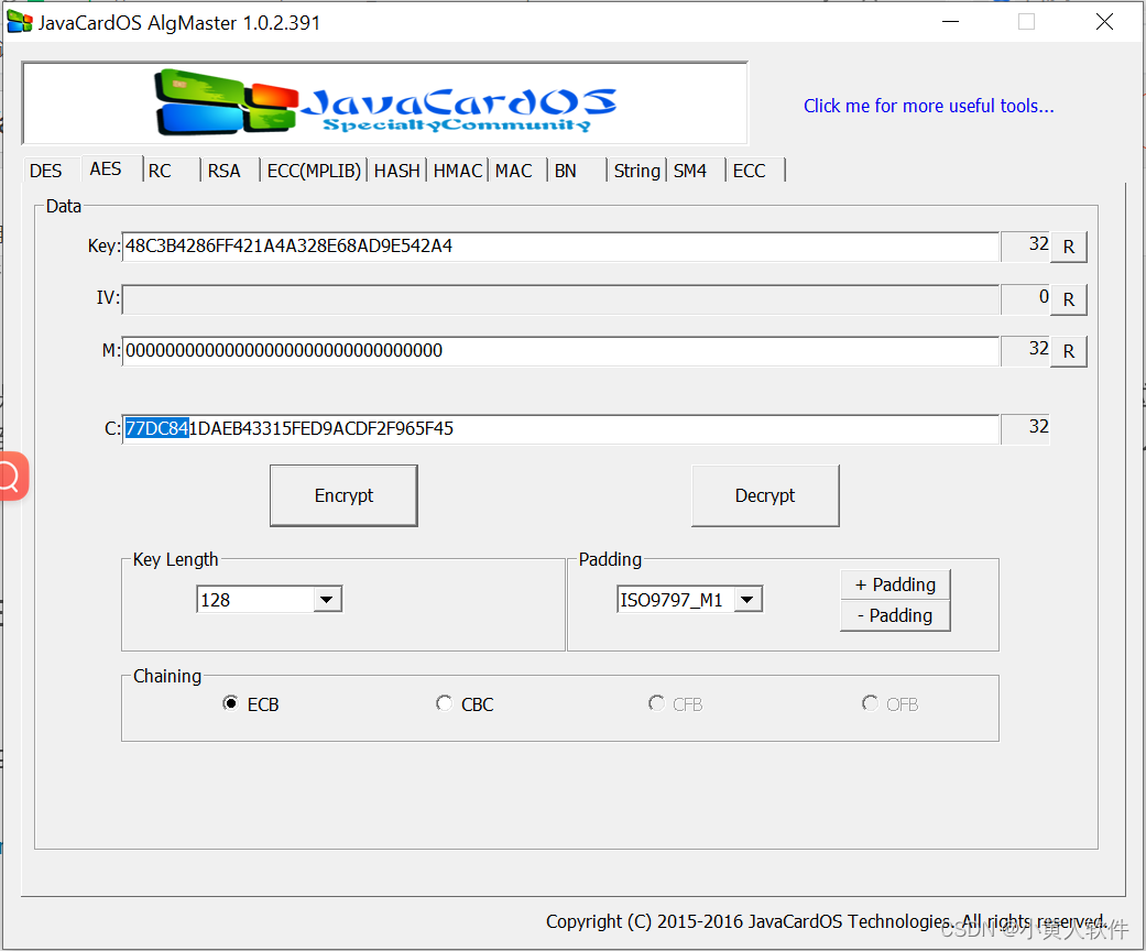 KCV(Key Check Value)的作用(验证密钥导入是否正确)与算法(DES/3DES或AES)示例插图3 在这里插入图片描述