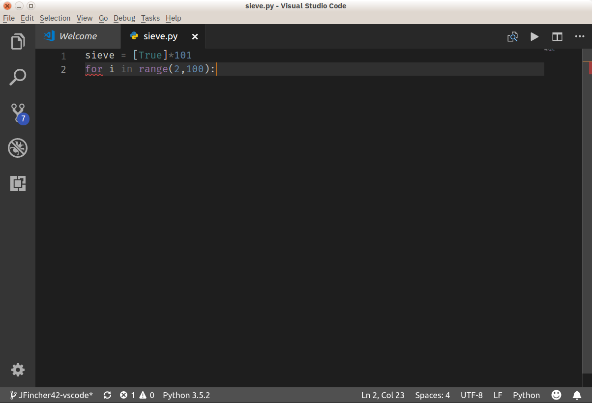 VSCode中格式正确的Python代码