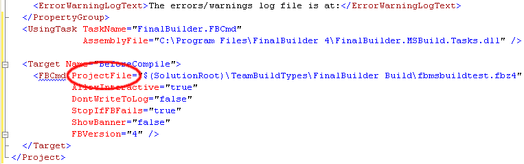 ProjectFile Highlighted
