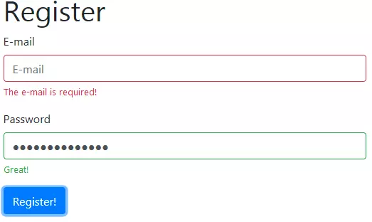Bootstrap form with validation in action