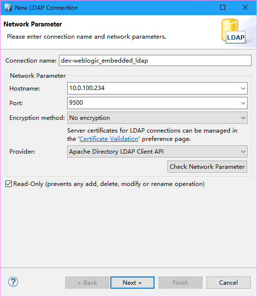 Create New LDAP Connection