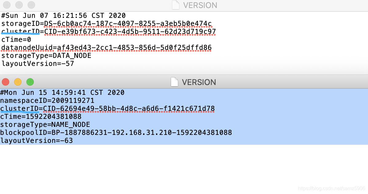 namenode 和datanode version