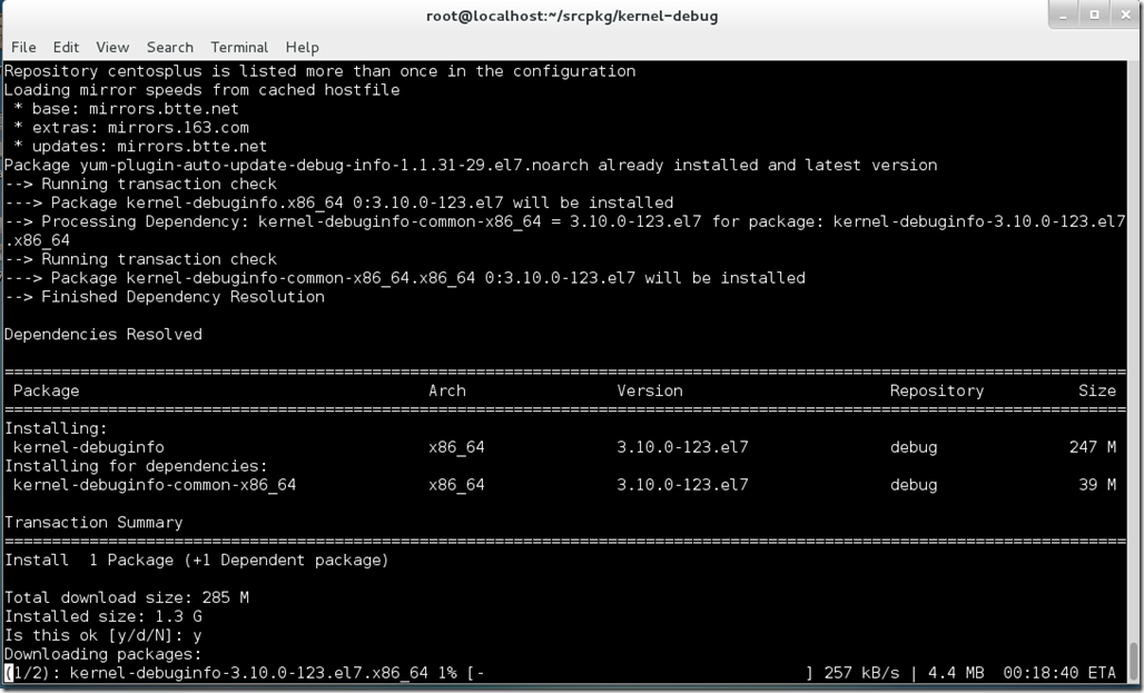 debuginfo kernel