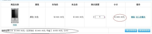 ECSHOP系统ajax更新购物车数量
