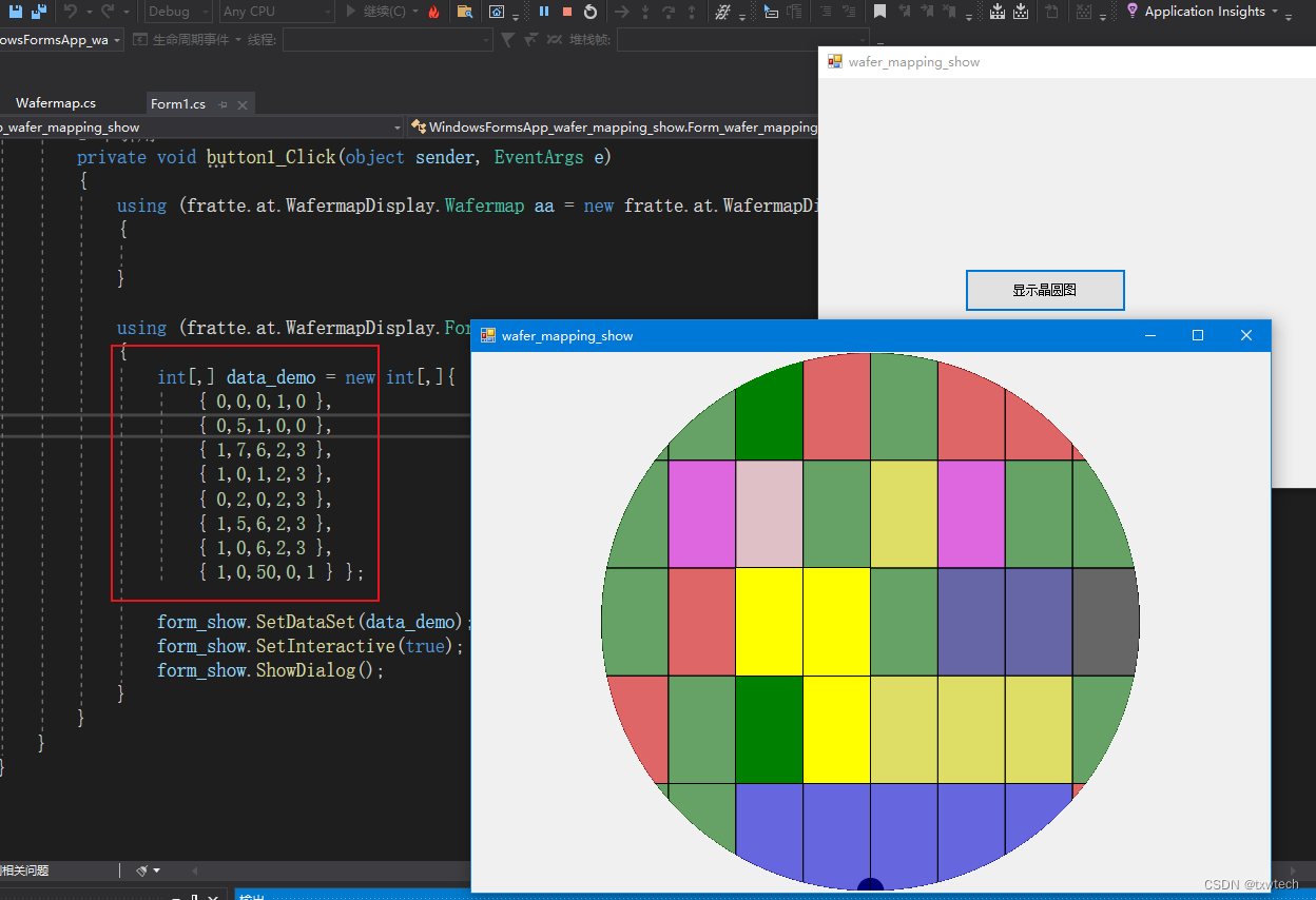 C#简单晶圆wafermapping显示示范demo_wafer map-CSDN博客