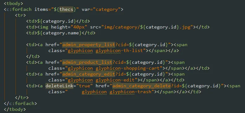 listCategory.jsp 部分