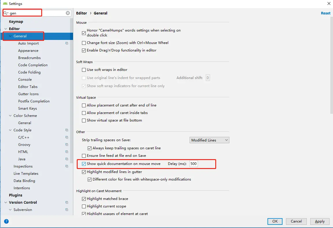 设置鼠标放在变量或者方法上面显示注释