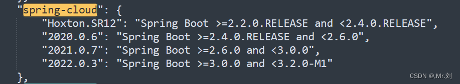 springCloud对应springboot版本