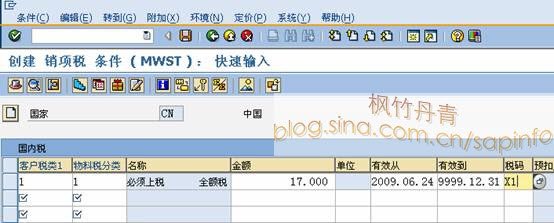 维护条件记录_销项税(MWST)