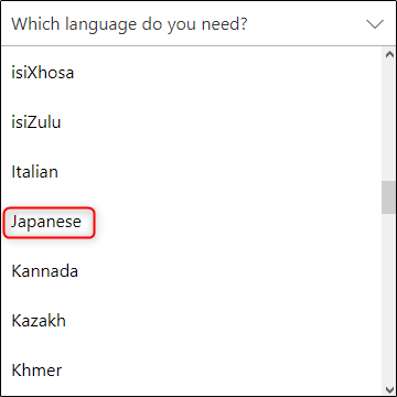 Select language pack