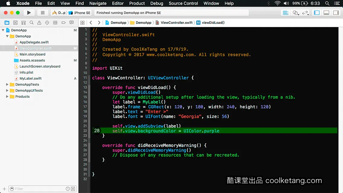 互动教程 for Xcode9 & Swift4-酷课堂
