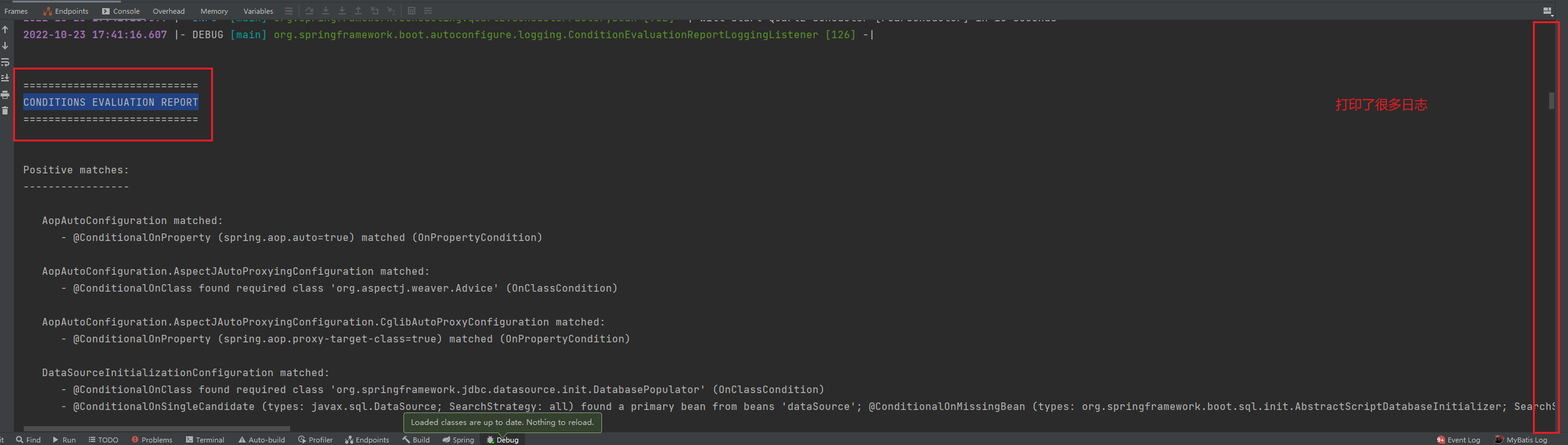 conditions evaluation report spring boot
