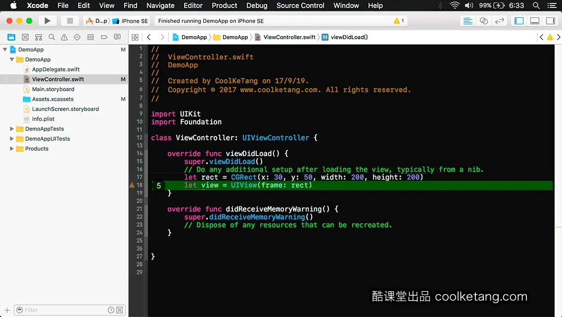互动教程 for Xcode9 & Swift4-酷课堂