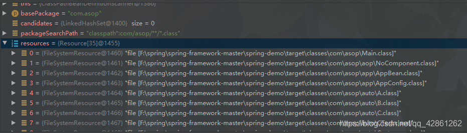 扫描出com.asop下的所有的class文件并转为Resource类