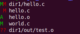 git status -s