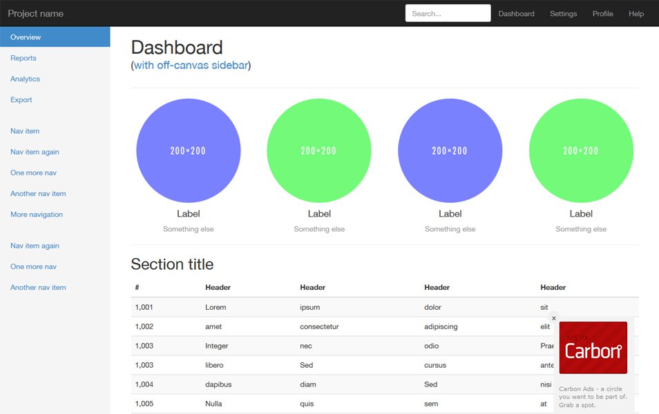Dashboard Bootstrap Sidebar Template