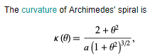 阿基米德螺线曲率